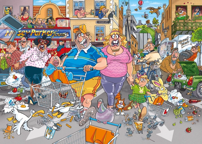 Jumbo Puzzle Wasgij: Šílenství střední uličky 1000 dílků