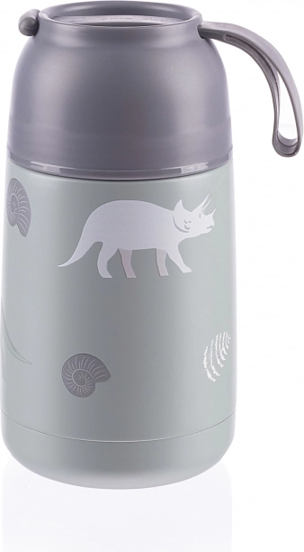 Termoska na jídlo s ventilem a skládací lžičkou 620 ml – dinosaurus