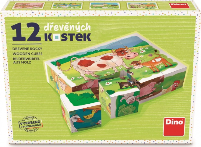 Dřevěné kostky Na farmě