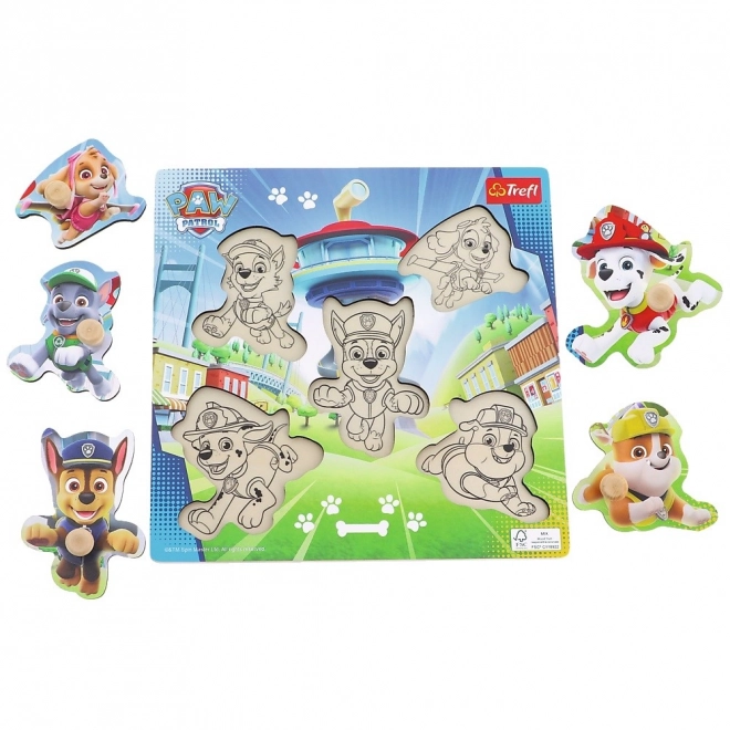 Dřevěné puzzle Mini Tlapková patrola 5 dílků
