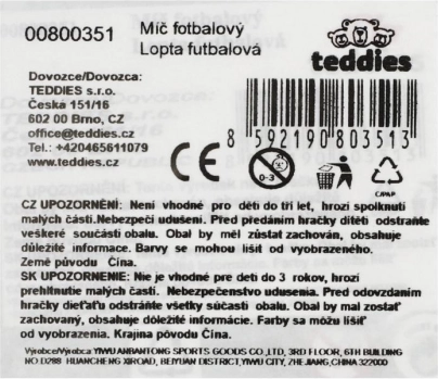 Fotbalový míč nafouknutý červenobílý 23 cm