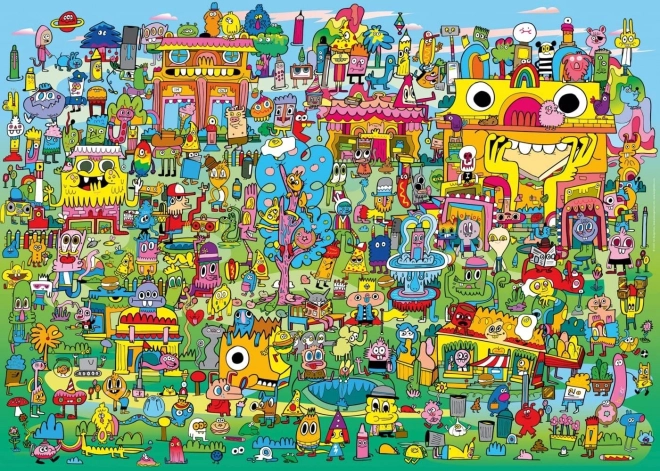 Puzzle 1000 dílků Vesnička plná Doodlí od Jon Burgermann