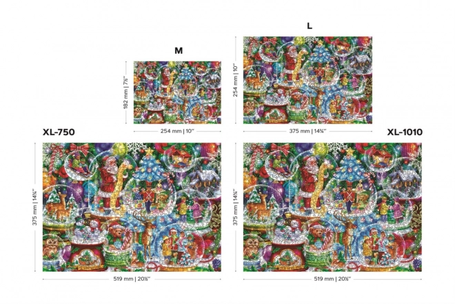Wooden City Dřevěné puzzle Vánoční sněžítka 2v1, 200 dílků EKO