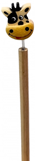 Dřevěná tužka s hlavou krávy