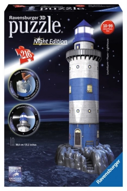 Ravensburger svítící 3D puzzle maják noční edice 216 dílků