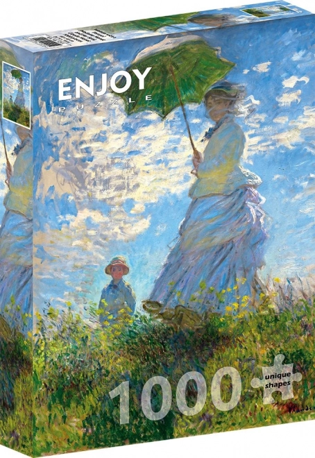 Puzzle Claude Monet: Žena se slunečníkem 1000 dílků