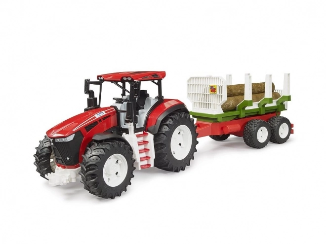 Traktor s přívěsem na klády