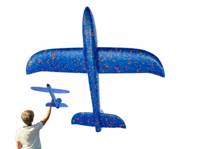 Lehký modrý polystyrénový kluzák 47 cm