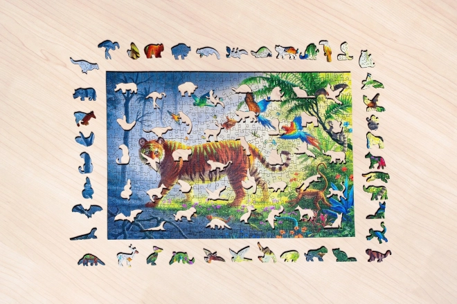 Dřevěné puzzle Tygr v džungli 500 dílků