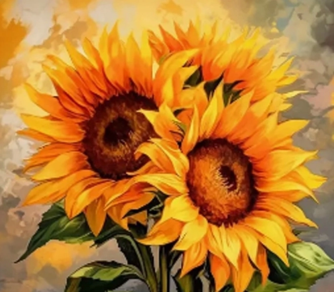Diamantové malování Slunečnice 30x40 cm