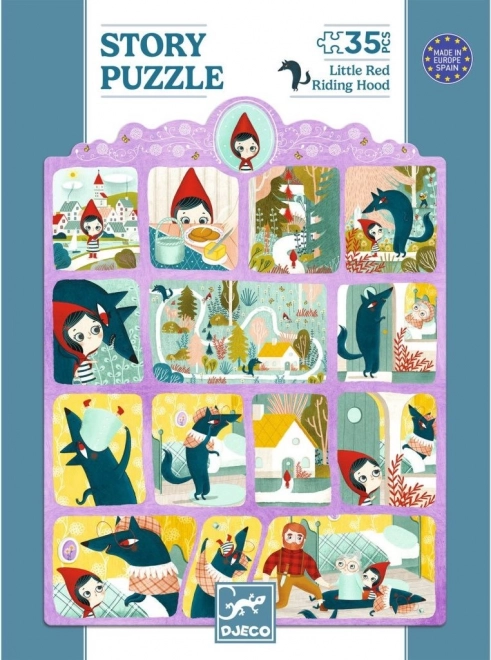 Puzzle s příběhem Červená karkulka 35 dílků