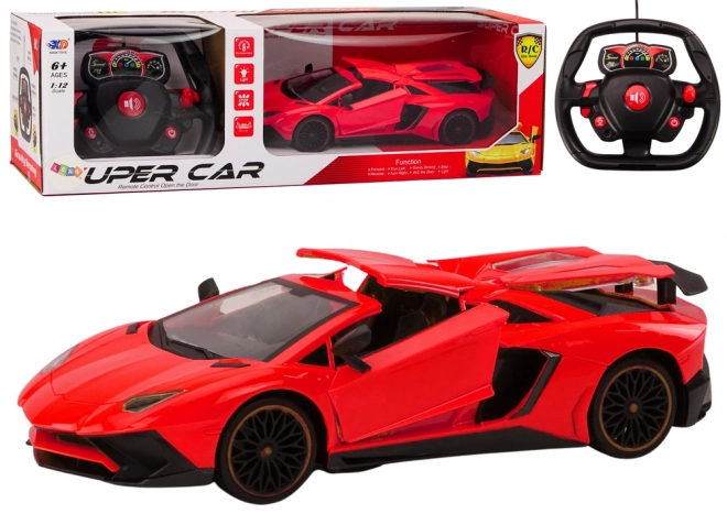 RC sportovní auto 1:12 otevírací dveře červené