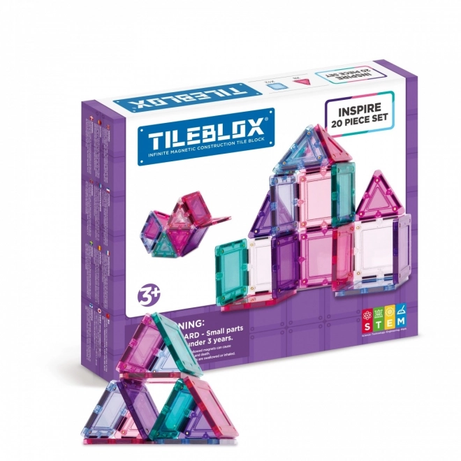 Magnetické cihly Tileblox Pastelová sada 20 kusů