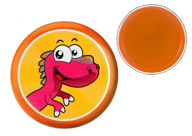 Létající talíř s dinosaurem oranžový 20 cm
