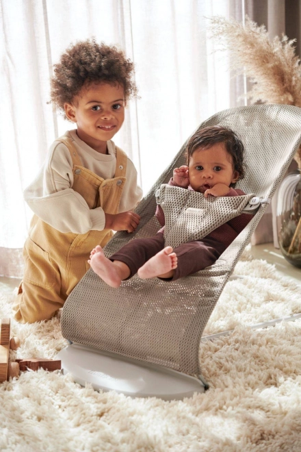 BABYBJORN - Lehátko BLISS MESH - Pearl Pink – Šedá béžová