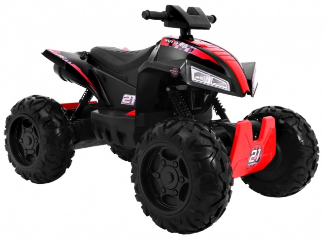Dětská čtyřkolka Sport Run Battery Quad Black + 4x4 + LED + rádio MP3