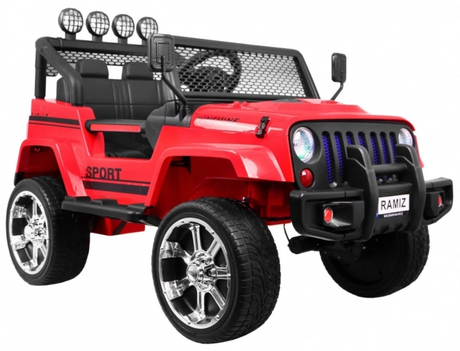 Červené dětské elektrické auto Raptor Drifter s pohonem 4x4