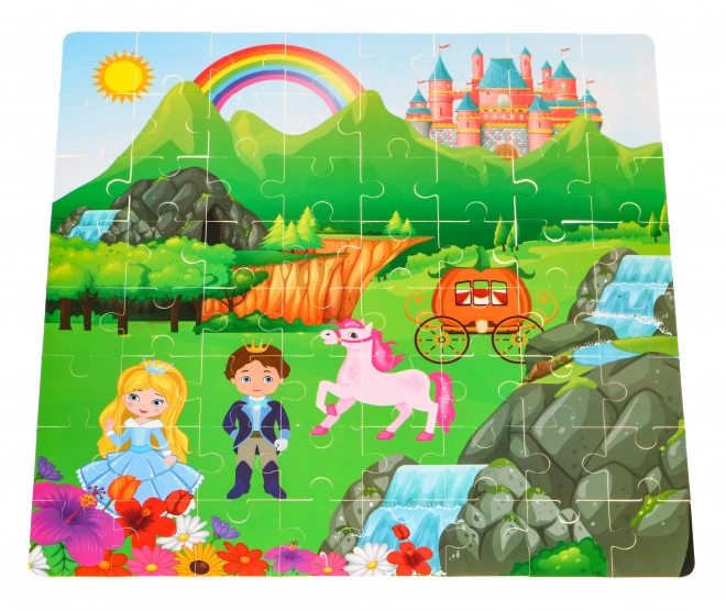 Sada dřevěných kostek pro dívky "Princezna na zámku" + třídička tvarů