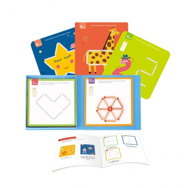 Dřevěná Montessori skládačka kreativní zápalky
