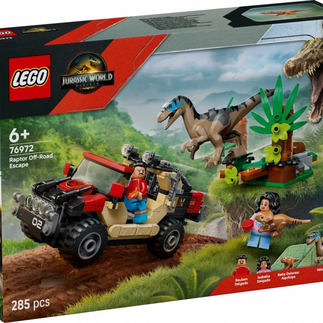 Konstrukční sada LEGO Jurassic World: Útěk terénním vozem před velociraptorem