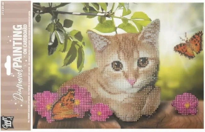 Diamantové malování na desce Koťátko 29 × 21 cm