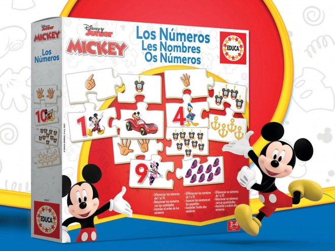 EDUCA Puzzle Mickey a přátelé: Počítání 10x4 dílků