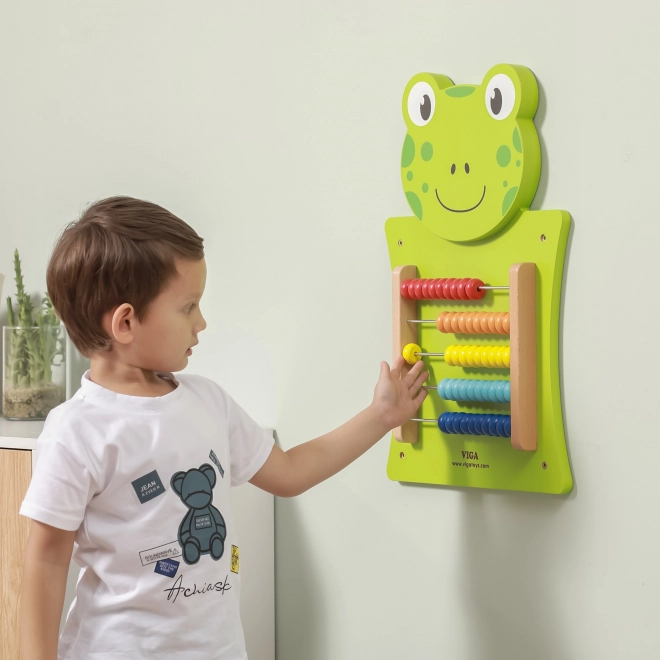 Viga dřevěná tabule s počítadlem žabka montessori certifikát FSC