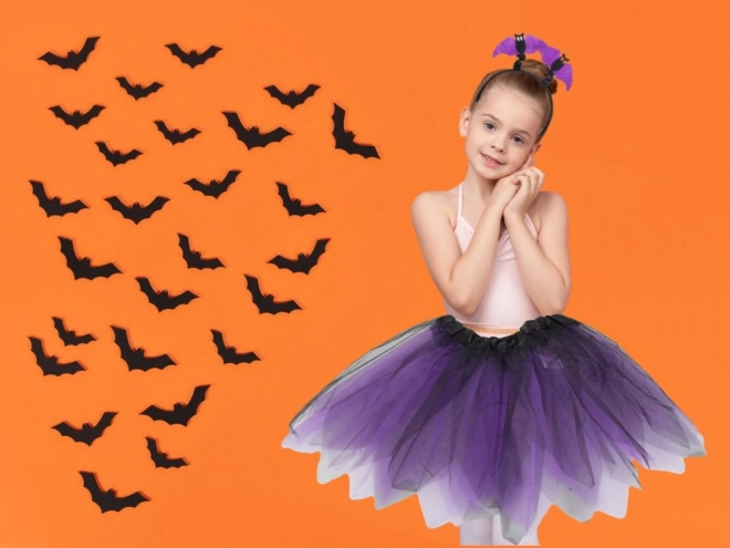 Halloweenský kostým netopýří sukně a čelenka