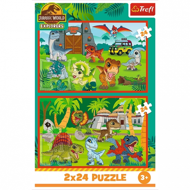 Puzzle 2x24 Malí dinosauři Universal Jurassic World Trefl