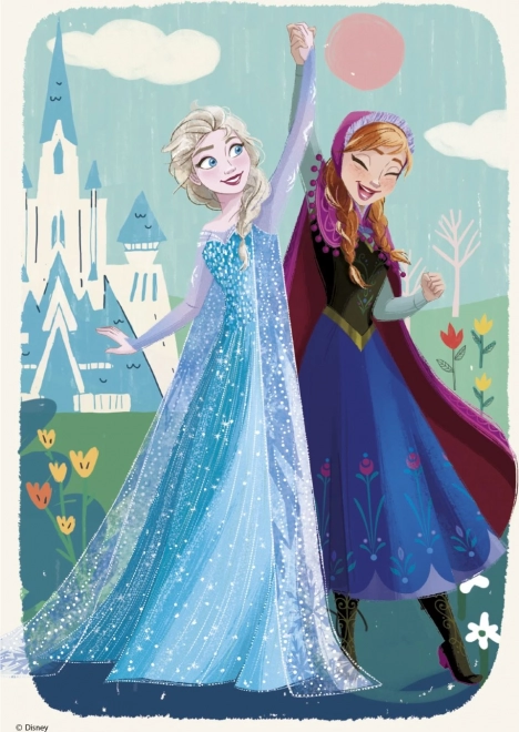 Puzzle Ledové království: Anna a Elsa 2x77 dílků