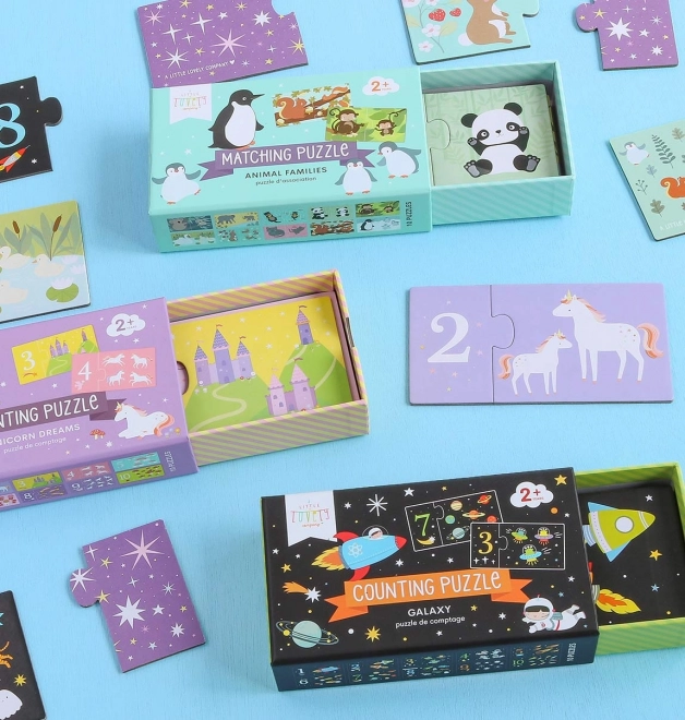 A Little Lovely Company Přiřazovací puzzle – Zvířecí rodinky