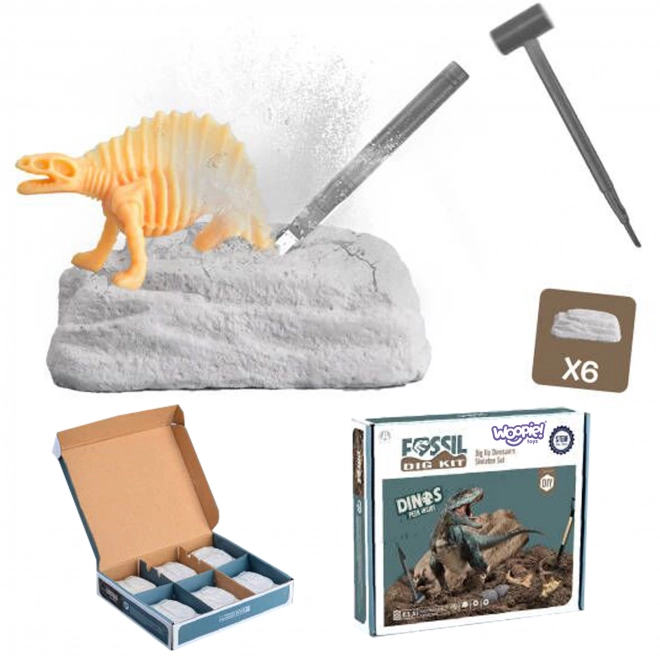 WOOPIE sada vykopávek 6v1 dinosauří kostry malého archeologa