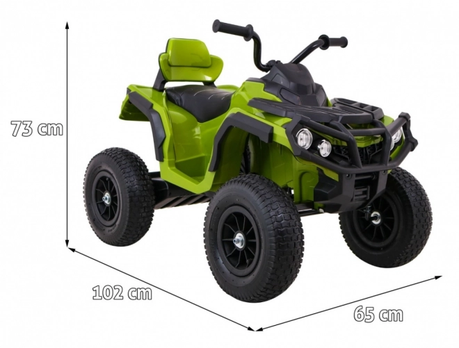 Dětská bateriová čtyřkolka ATV Air Quad Green + nafukovací kola + rádio MP3 + pomalý start