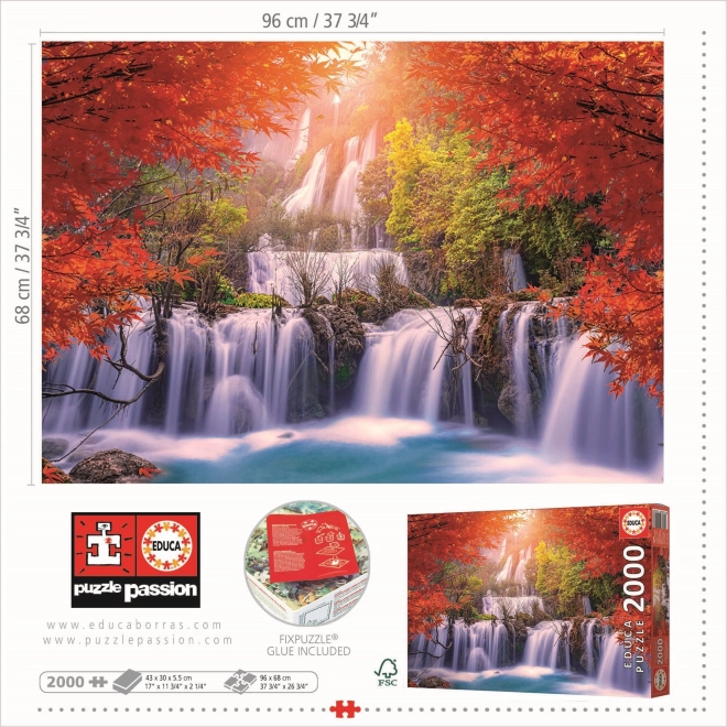 Puzzle 2000 prvků Vodopád v Thajsku