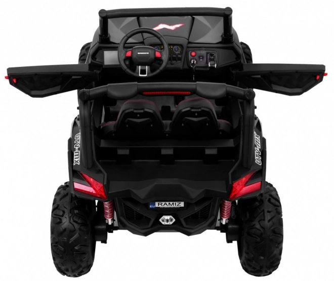 Dětské autíčko UTV-MX černé 4x4 s MP4, dálkové ovládání a LED osvětlení