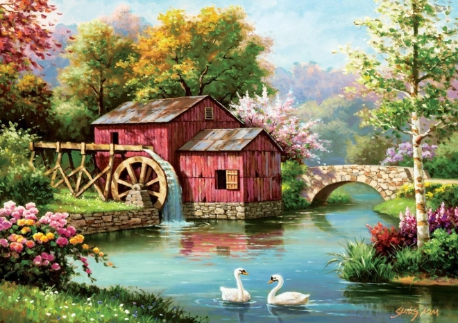 Puzzle Starý červený mlýn 1000 dílků
