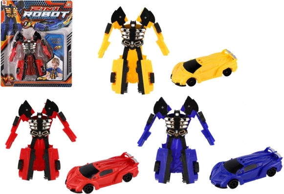 Transformující robot – auto 14 cm, plast, 3 barvy