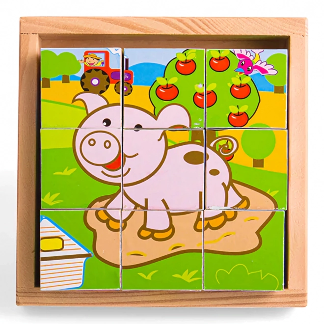 Puzzle obrázkové bloky Zvířata