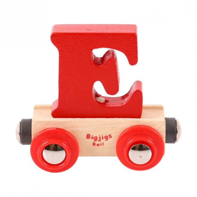 Dřevěný vagónek Bigjigs Rail s písmenem E