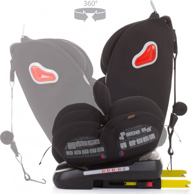 CHIPOLINO Autosedačka Journey otočná 360 Isofix 0-36 kg – Ebony
