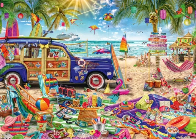 Puzzle Prosluněný den na pobřeží 1000 dílků