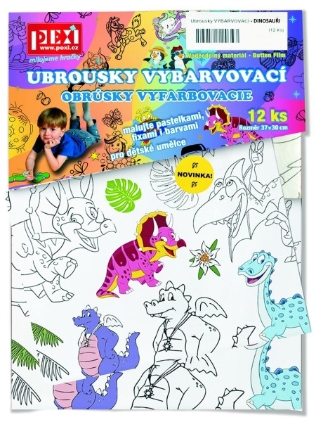 Vybarvovací ubrousky dinosauři