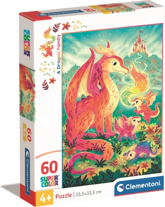 CLEMENTONI Puzzle Dračí rodinka 60 dílků