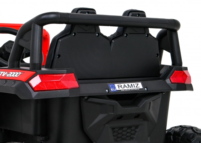 Buggy UTV 2000M mașină de curse cu baterie + sunete MP3 lumini + telecomandă + pornire lentă – Červené