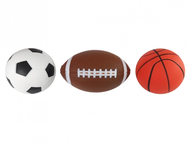 Sada měkkých sportovních míčů 3v1 Fotbal Basketbal Baseball