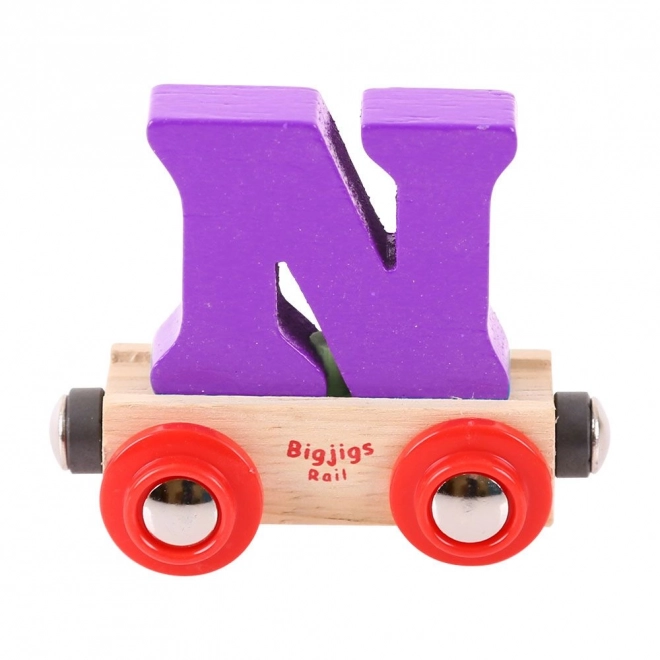 Bigjigs Rail Vagónek dřevěné vláčkodráhy - Písmeno N