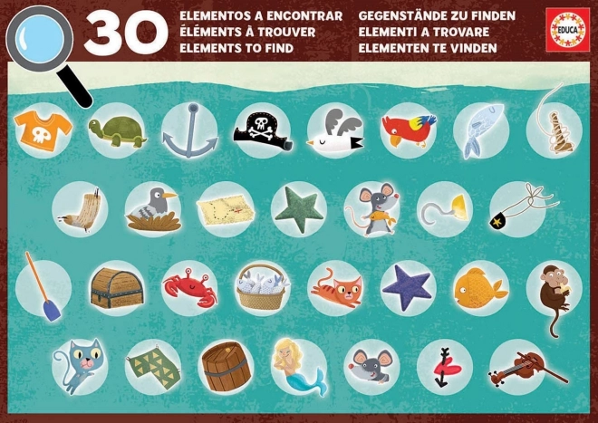 EDUCA Detektivní puzzle Pirátská loď 50 dílků