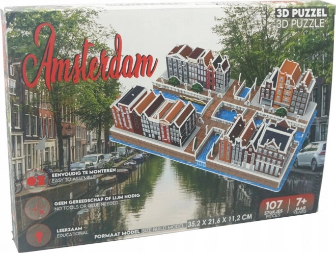 3D puzzle Amsterodam Canal District 107 dílků