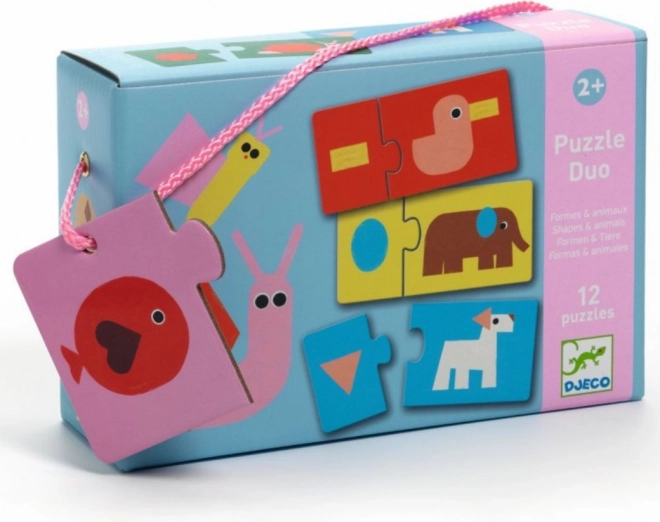 DJECO Duo Puzzle - Tvary a zvířátka