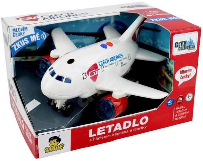 Dětské letadlo s hlášením kapitána ČSA